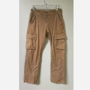 Jachs Cargo Pants 30/30 Men's Denim Tan Utility Wide Leg Thick Canvas Pockets